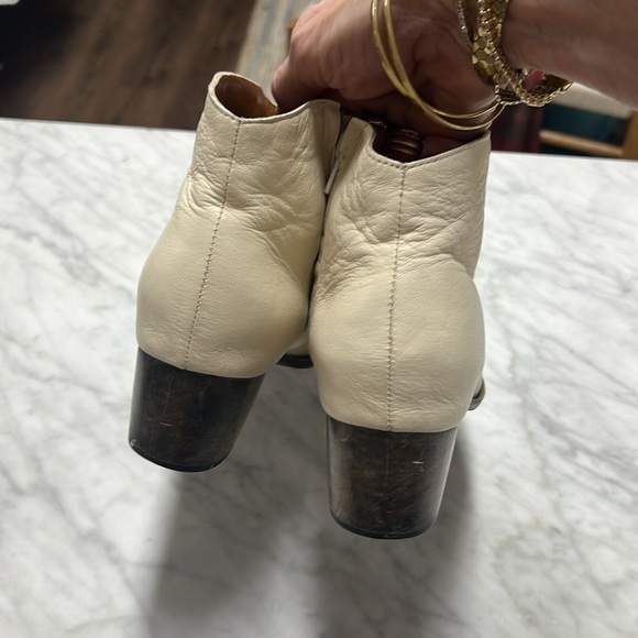 Calleen Cordero Cream Leather Embellished Ankle Western Inspired Bootie 7.5 - Picture 4 of 12